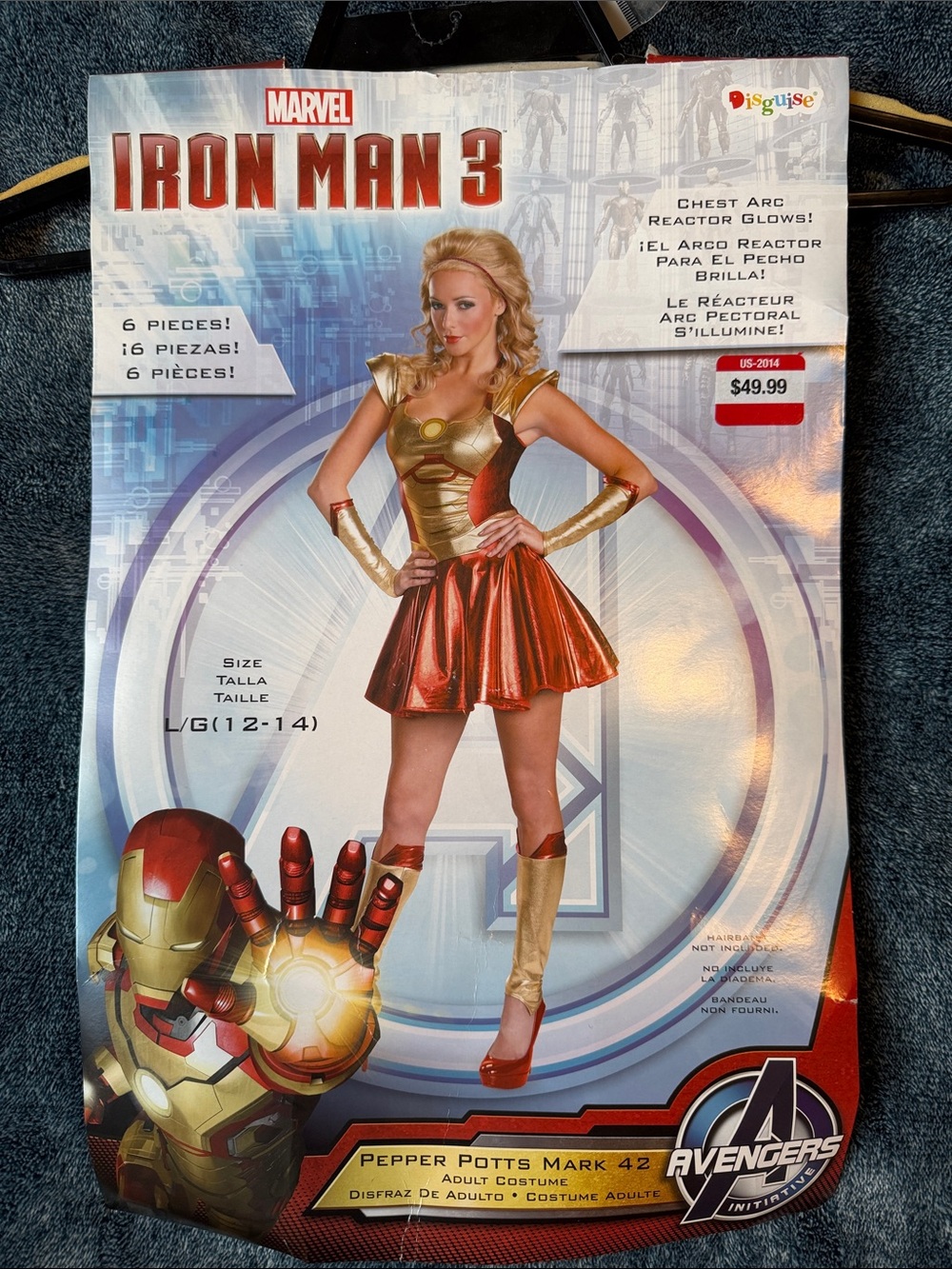 Marvel Iron Man Girls Metallic Gold and Red Superhero Costume